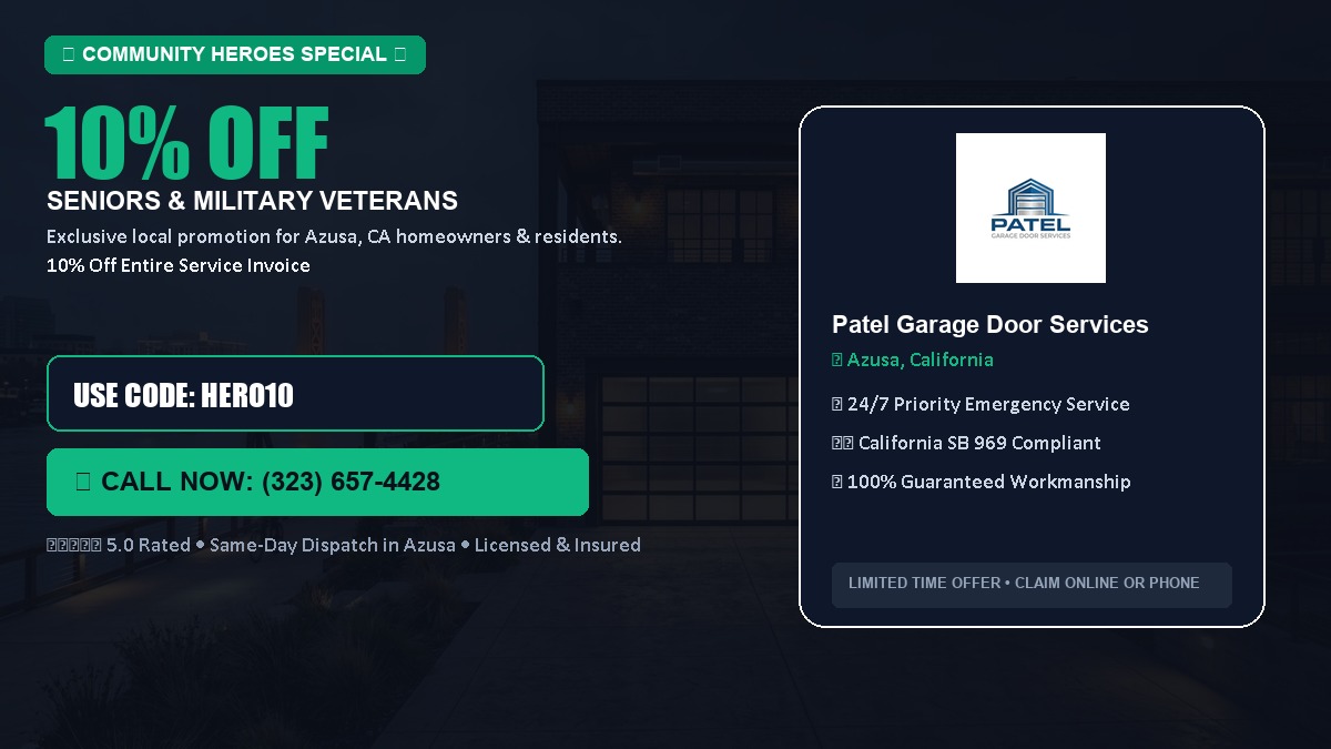 10% OFF Senior Citizens (65+) & Military / Veteran Community Discount in Azusa, CA